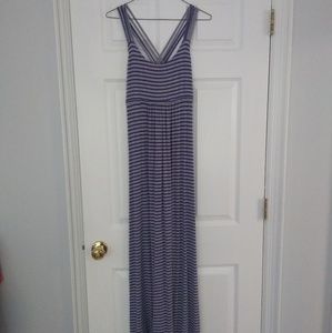 Calvin Klein Striped Strappy Maxi Dress
